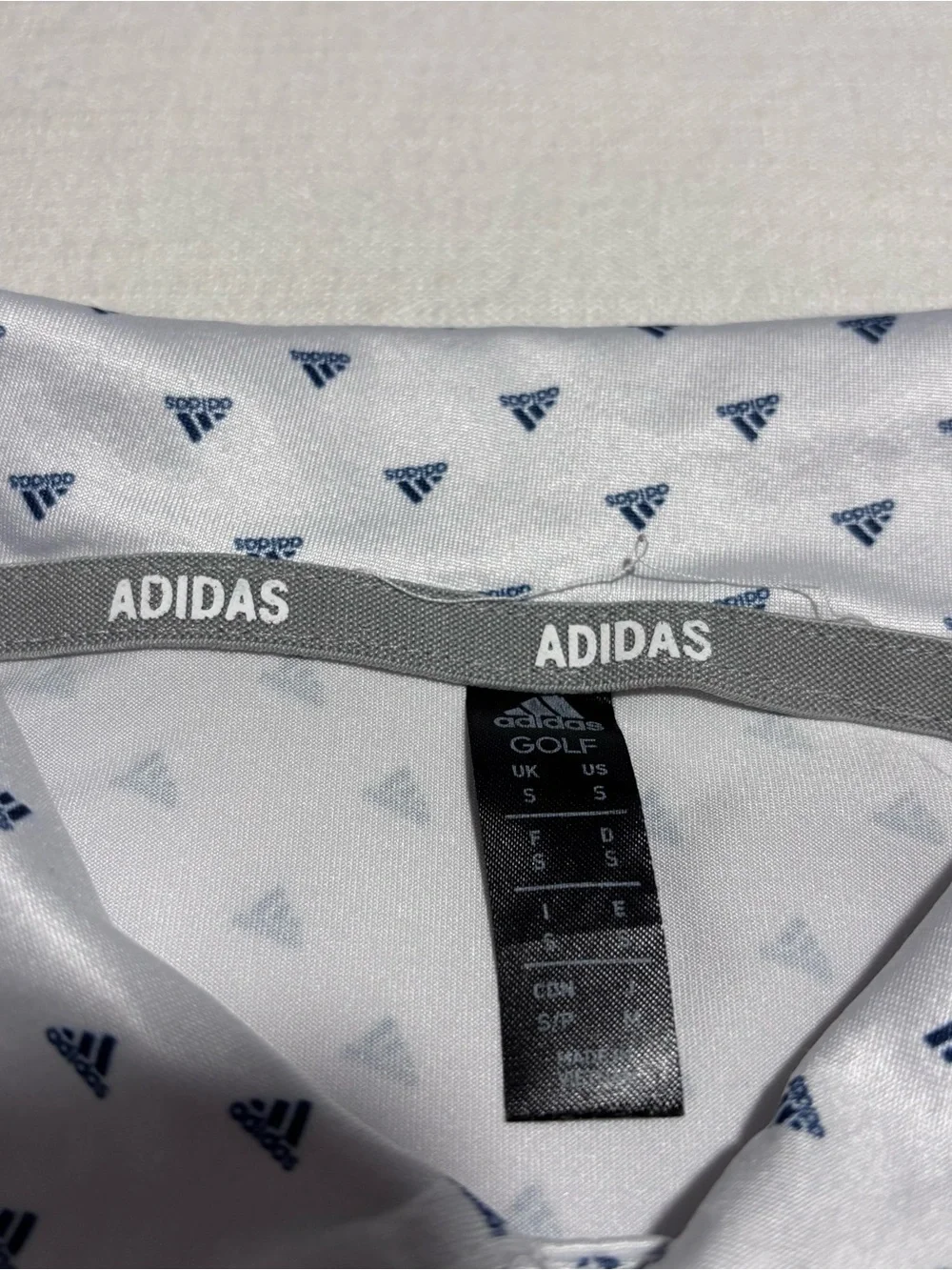 Men’s Adidas Ultimate Printed Golf Polo Shirt | White | Size Small | ADVR0794